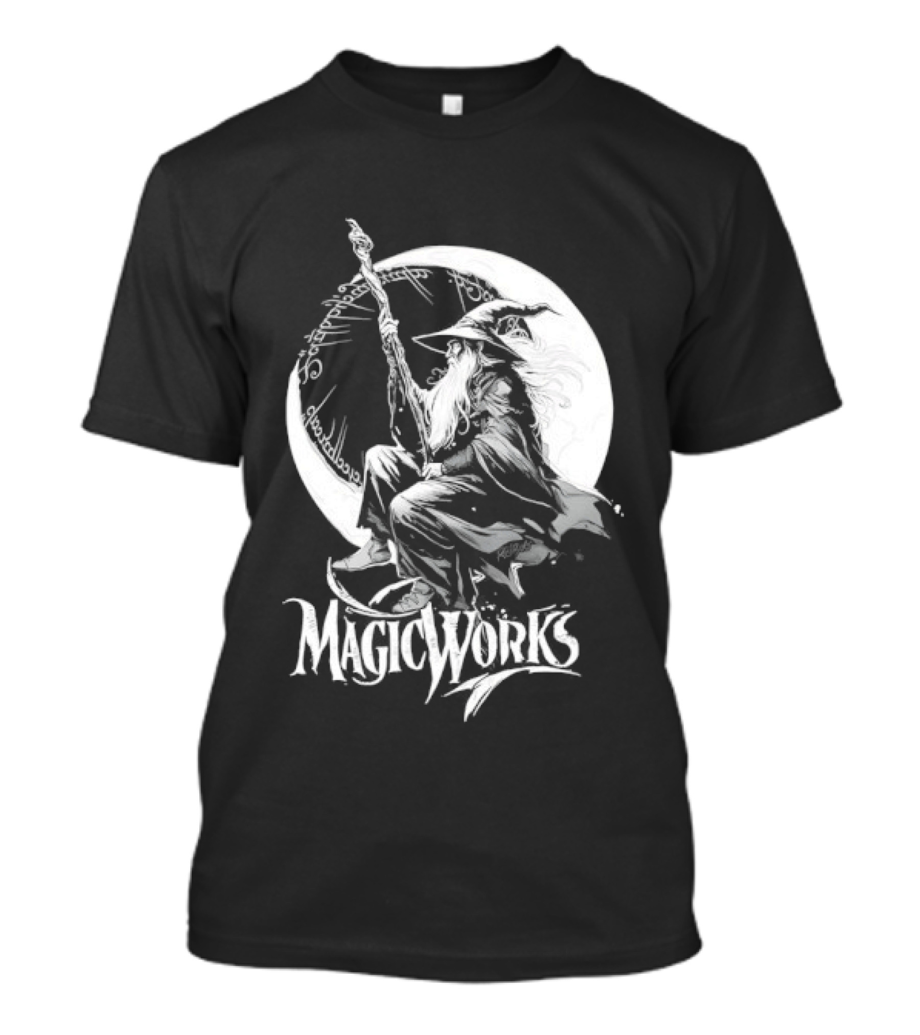 Gandalf Magic Works Lord Of The Rings Wizard Silhouette Moon T-Shirt