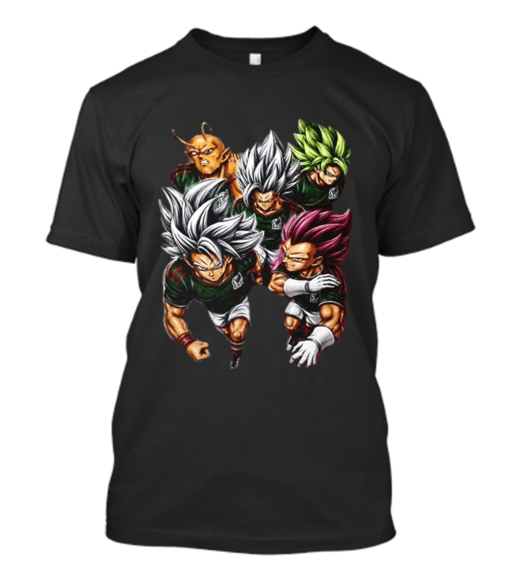 Goku Vegeta Dragon Ball Mexico Soccer Collaboration Game Time Two Sided T-Shirt