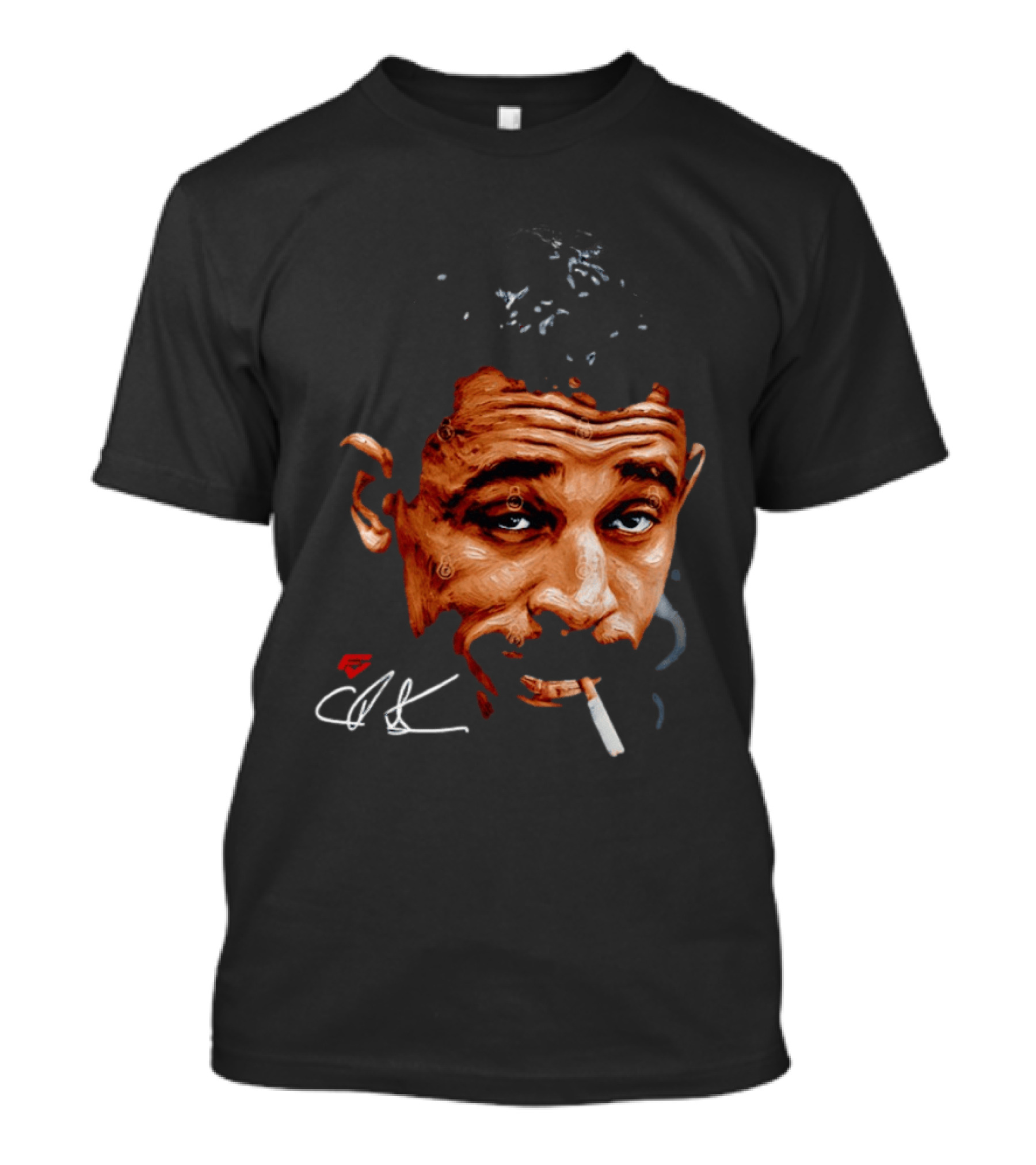 Charles Bukowski Cigarette Artwork CK Signature T-Shirt