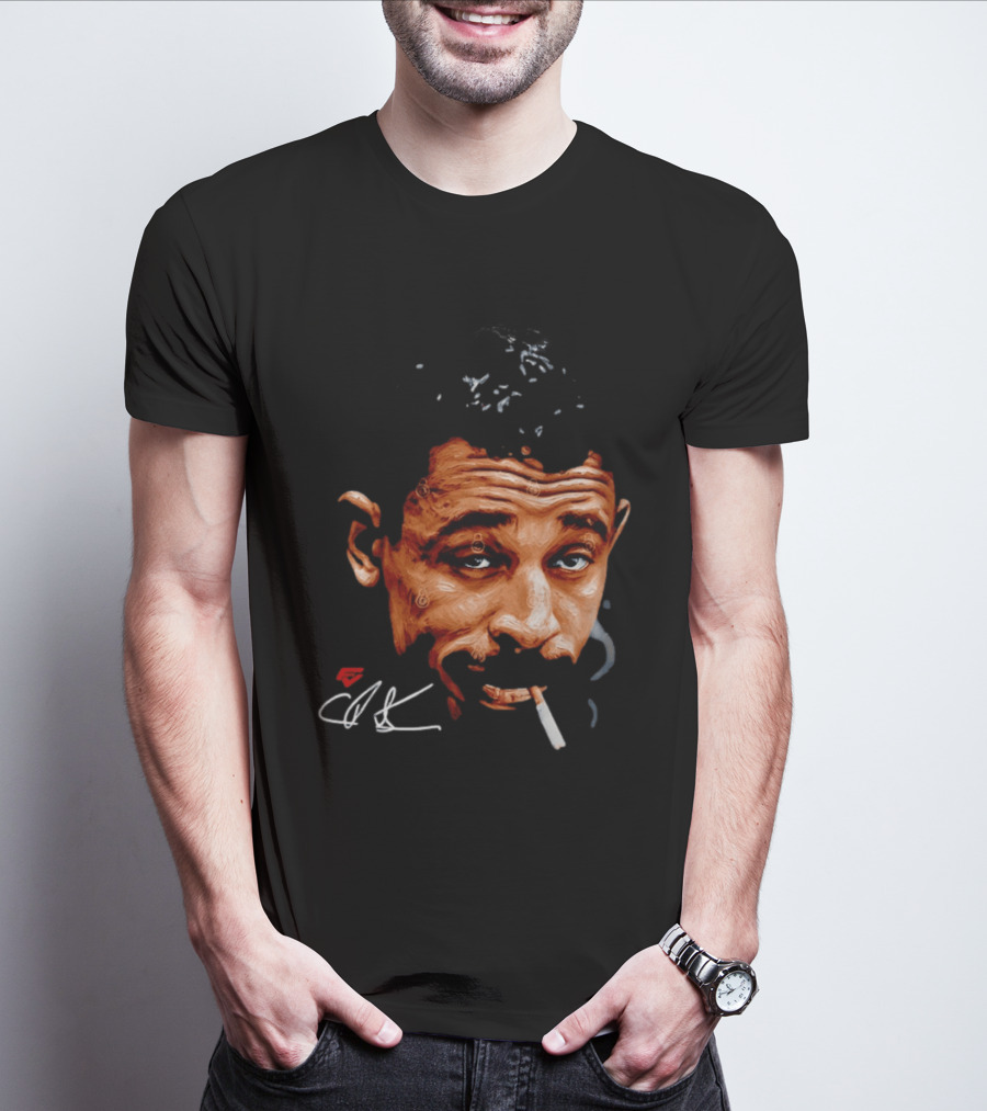 Charles Bukowski Cigarette Artwork CK Signature T-Shirt