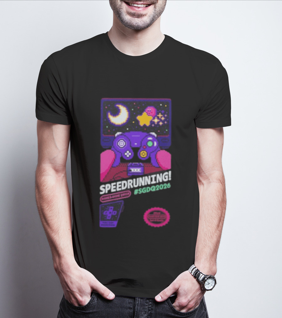 Games Done Quick Speedrunning 2026 Kirby Controller Retro Gaming T-Shirt