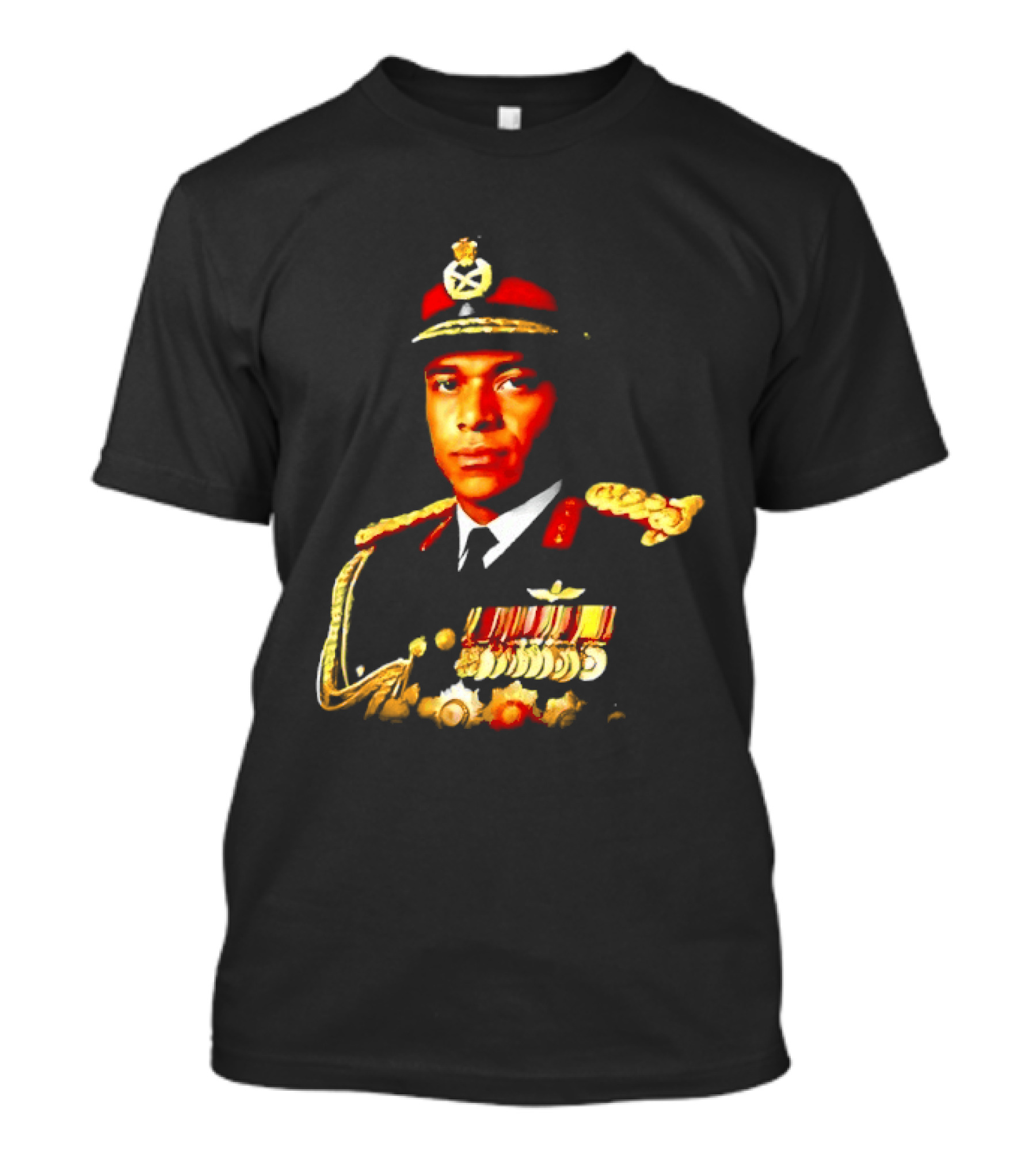 Idi Amin Dada Uganda Military Uniform Medal Illustrative T-Shirt