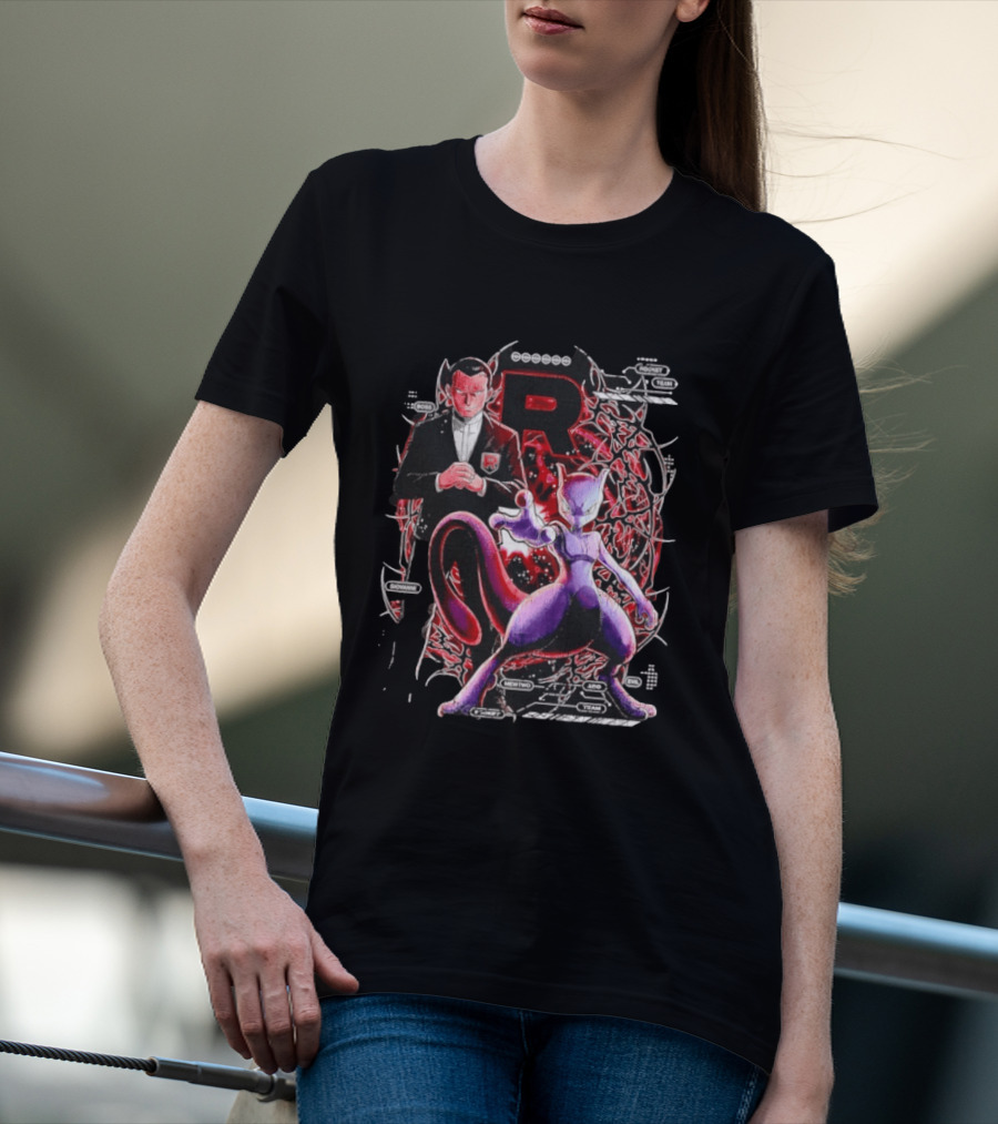 Giovanni Boss Team Rocket Mewtwo Dynamic Pokemon Collaboration T-Shirt