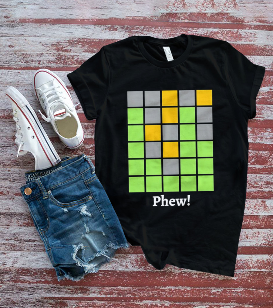 Minesweeper Phew Grid Game Board Text Phew T-Shirt
