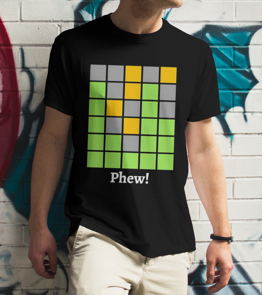 Minesweeper Phew Grid Game Board Text Phew T-Shirt