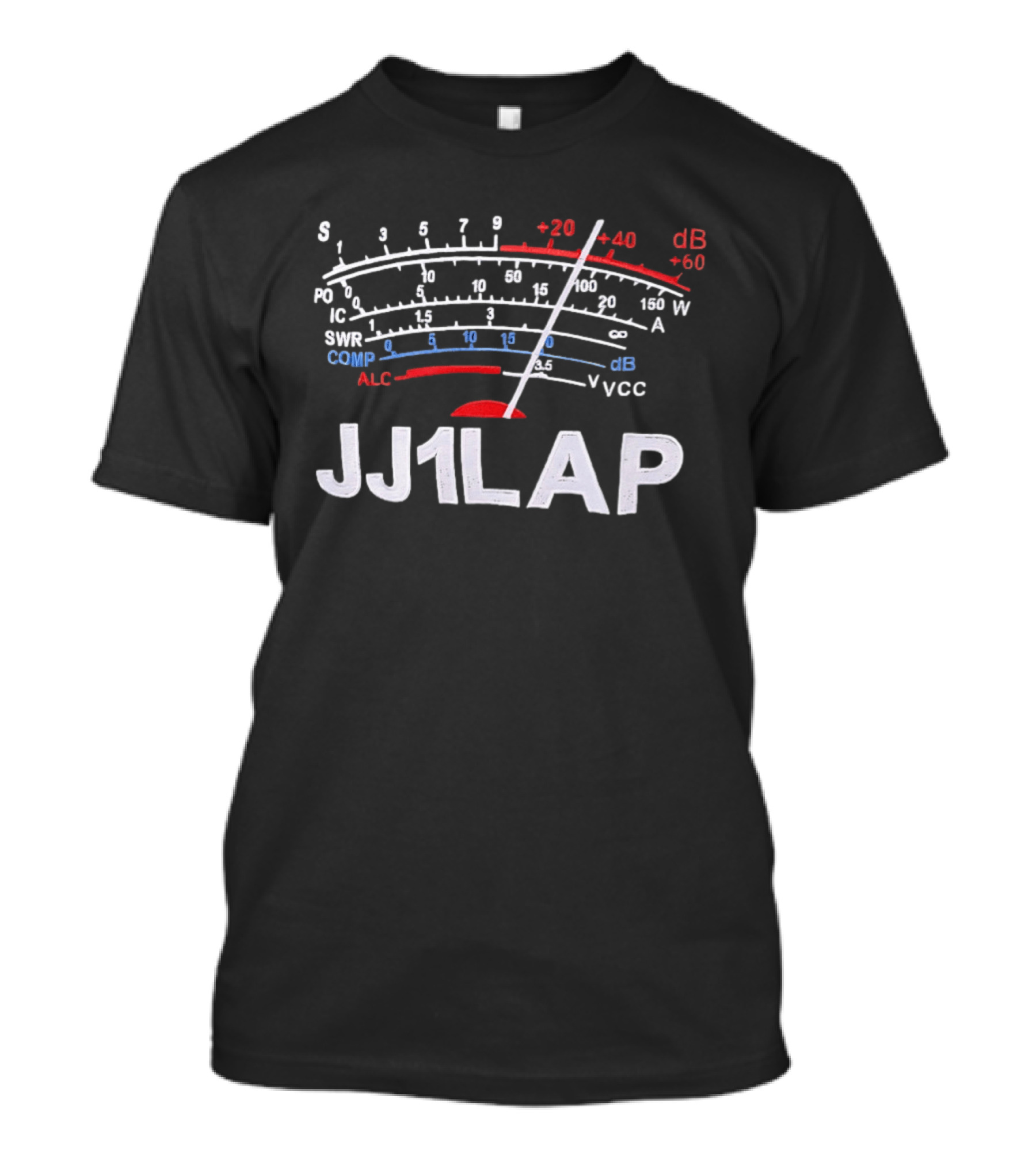 JJ1LAP SWR COMP ALC VCC DB Signal Meter Gauge T-Shirt