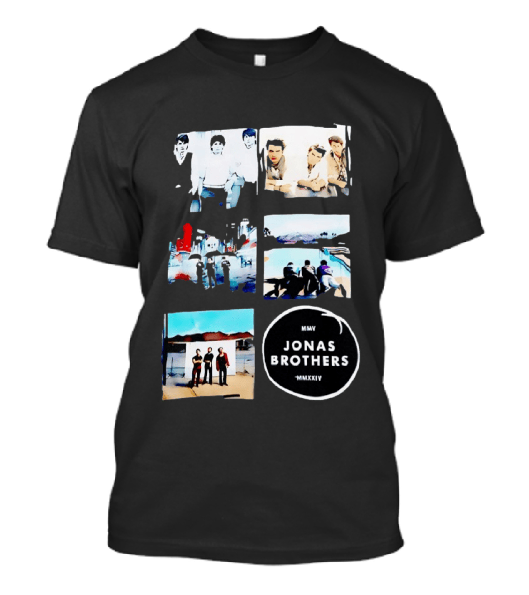Jonas Brothers Collage MMV MMXXIV Music Band Photos Collection T-Shirt