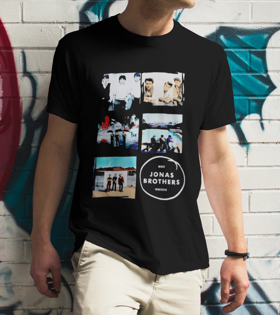 Jonas Brothers Collage MMV MMXXIV Music Band Photos Collection T-Shirt
