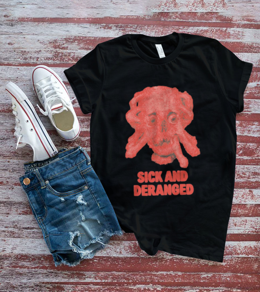 Sick And Deranged Skull Gothic Edgy Horror T-Shirt