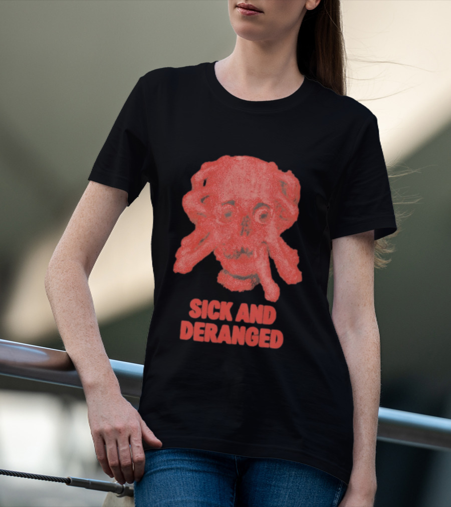 Sick And Deranged Skull Gothic Edgy Horror T-Shirt