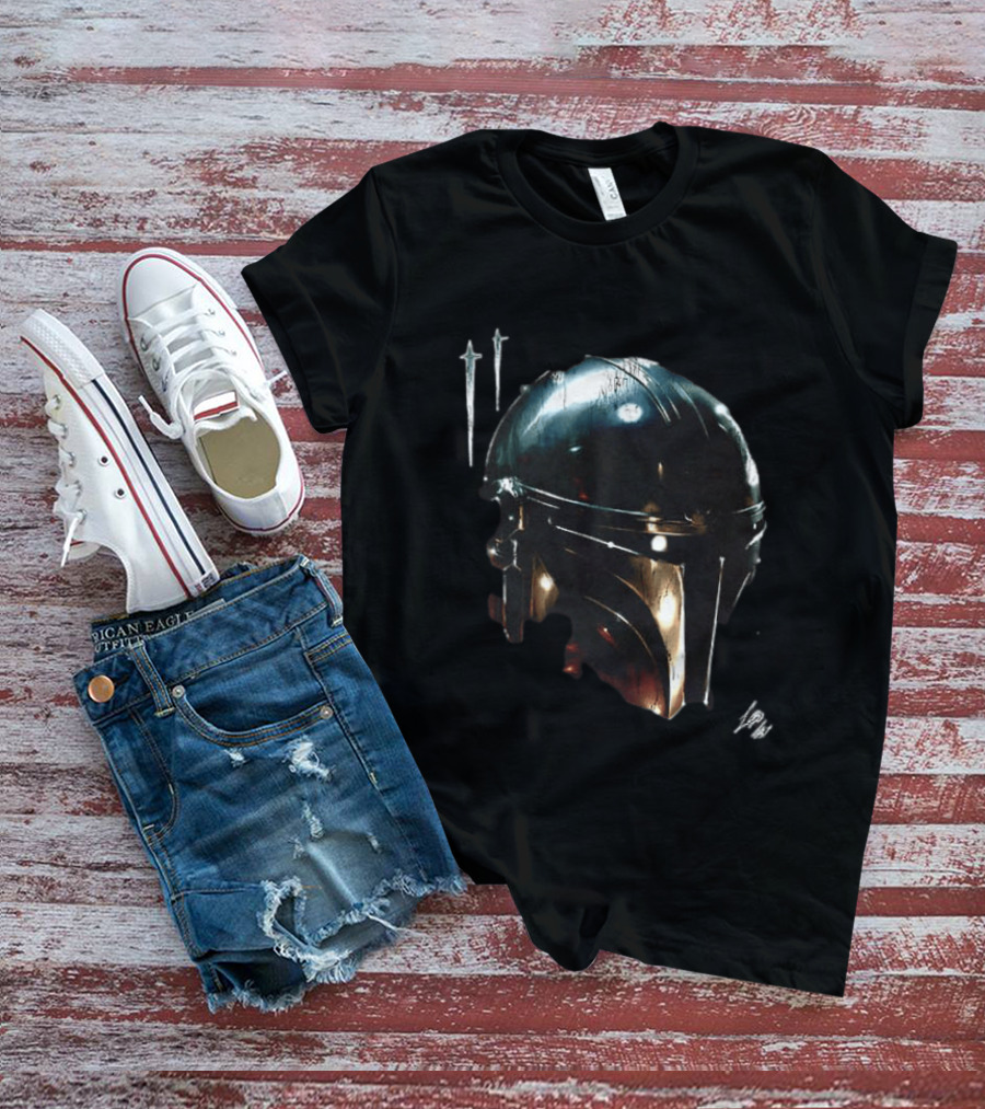 The Mandalorian Star Wars Helmet Iconic Two Sided Print T-Shirt