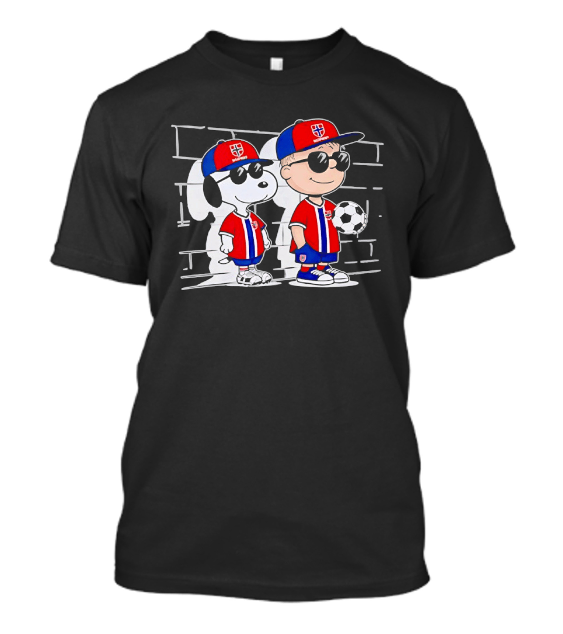 Snoopy Charlie Brown Norway Outfit Sunglasses Soccer T-Shirt