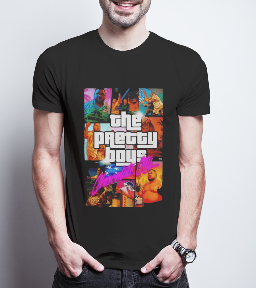 The Pretty Boys Chocolate City Collage Akashi Sushi Gaming Mashup T-Shirt