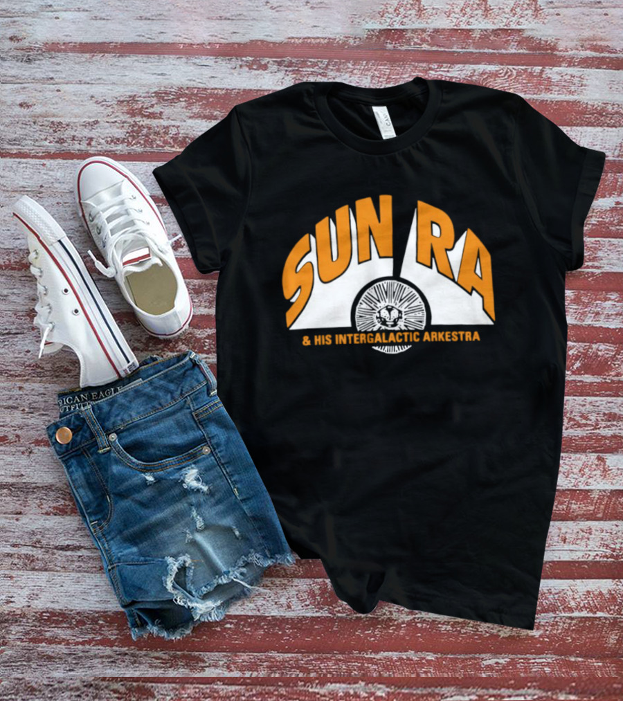 Sun Ra And His Intergalactic Arkestra Orange Text Circular Starburst T-Shirt