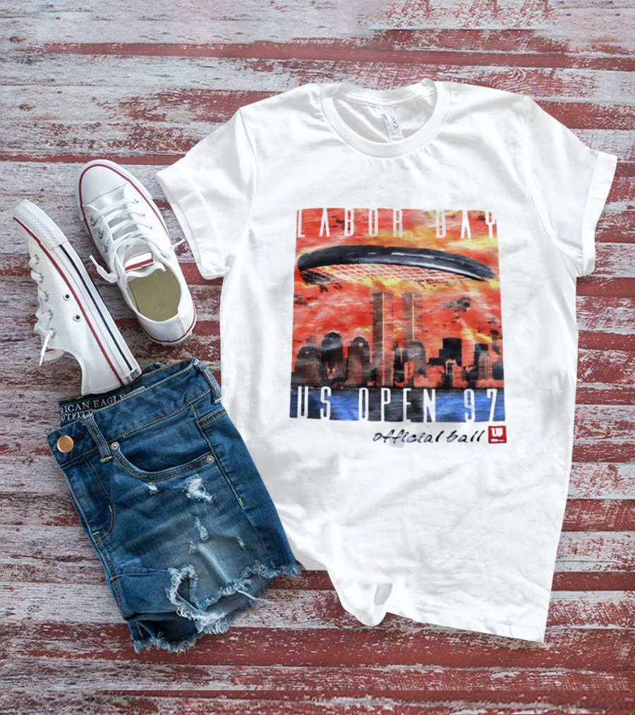 Labor Day US Open 97 Wilson Official Ball Twin Towers Skyline T-Shirt