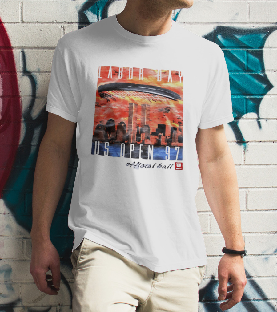 Labor Day US Open 97 Wilson Official Ball Twin Towers Skyline T-Shirt