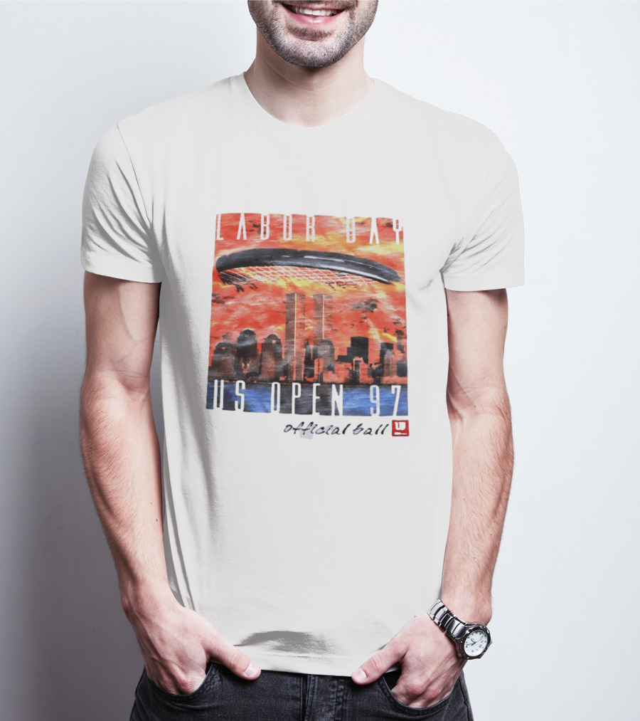 Labor Day US Open 97 Wilson Official Ball Twin Towers Skyline T-Shirt