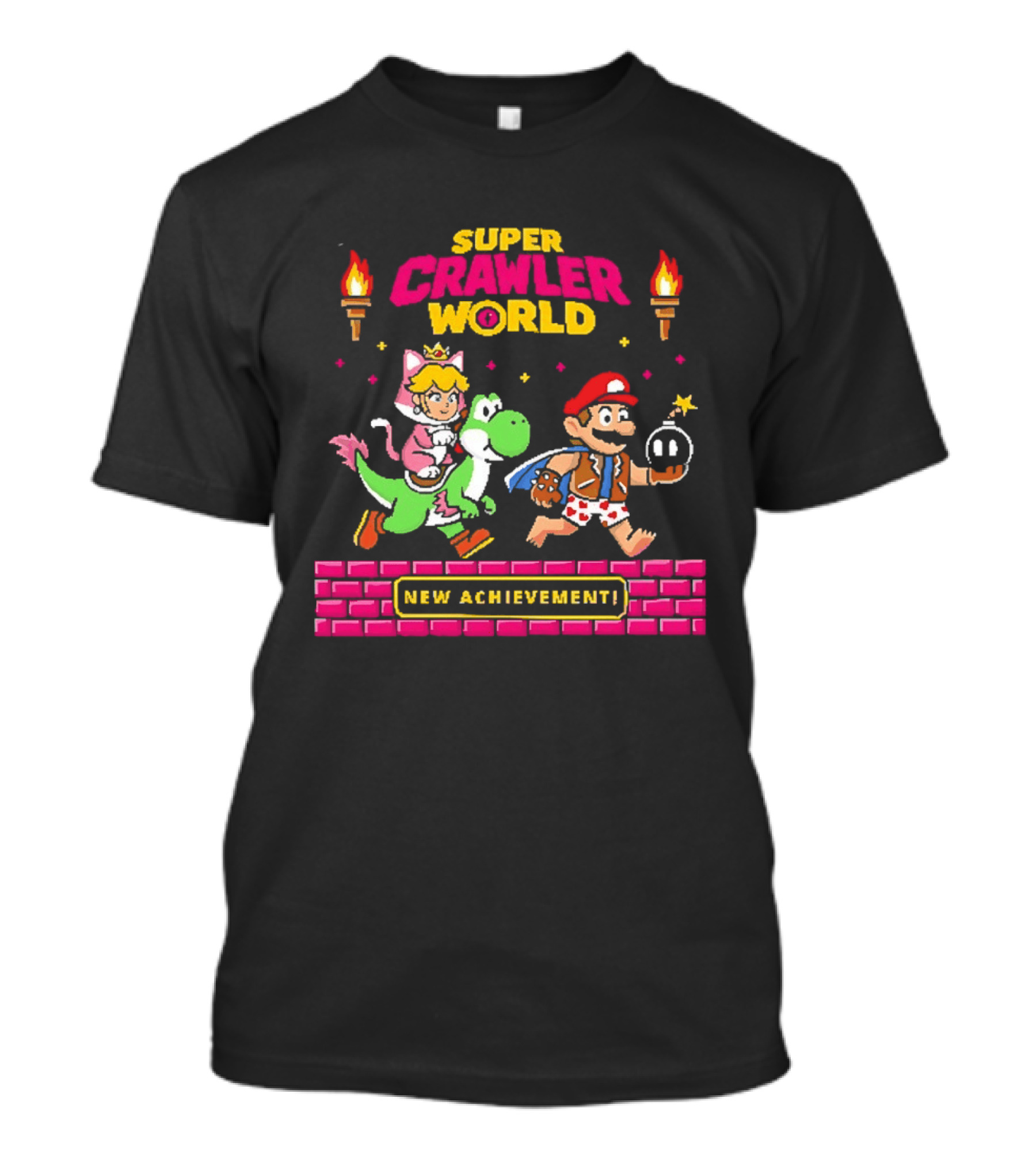 Super Crawler World Mario Peach Yoshi New T-Shirt