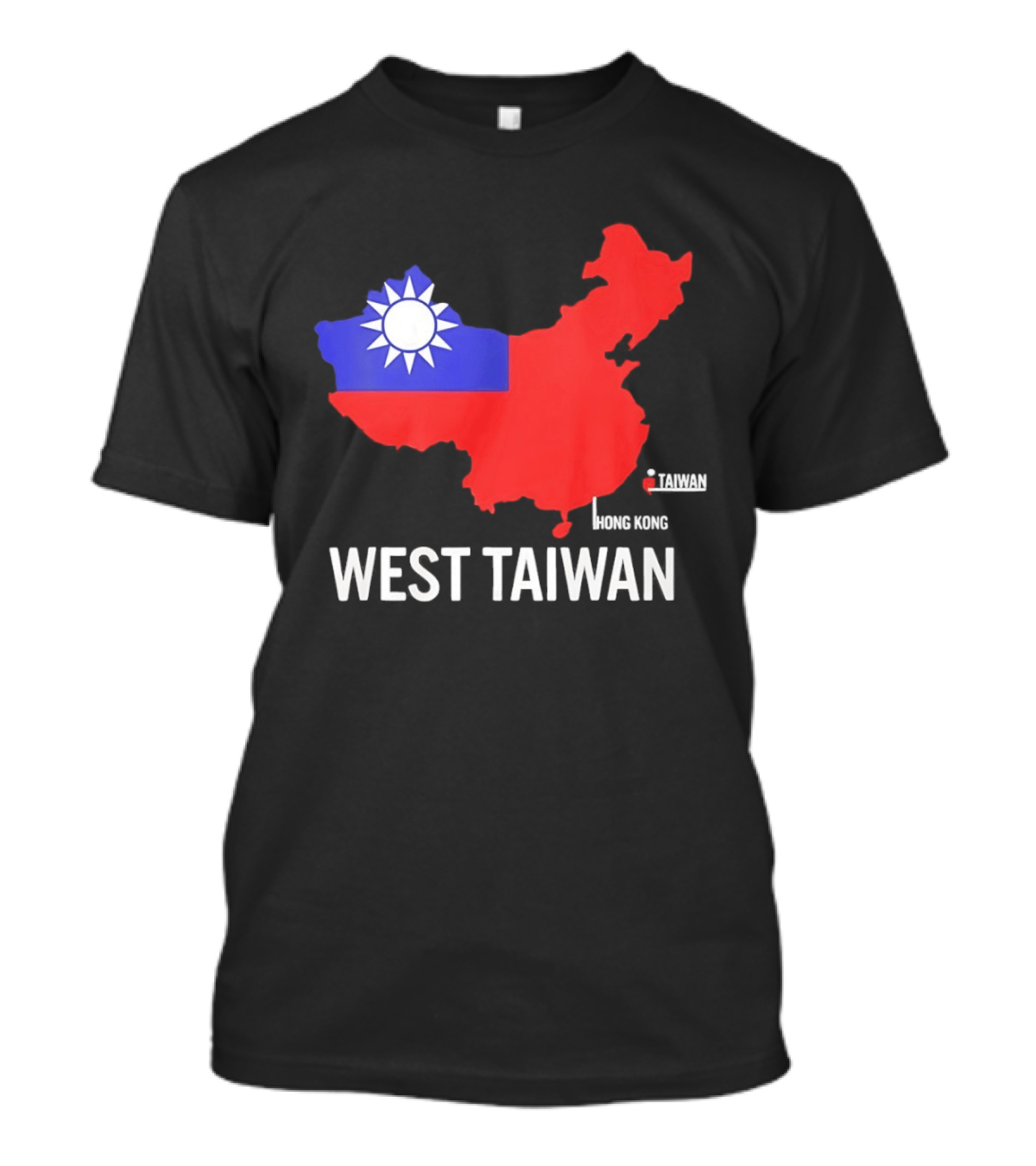 West Taiwan Map Political Geopolitical With Flag T-Shirt