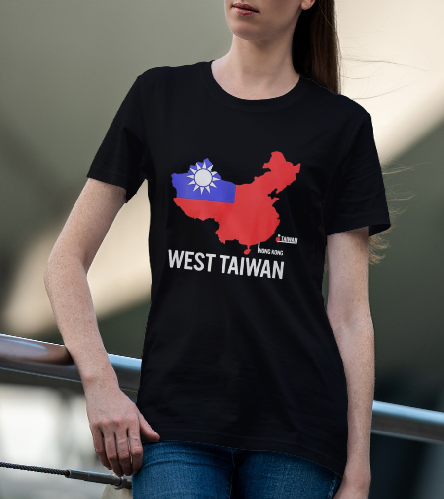 West Taiwan Map Political Geopolitical With Flag T-Shirt