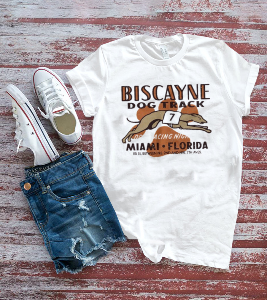 Biscayne Dog Track Miami Florida Greyhound Racing Between NE 2nd And Ave 79th T-Shirt