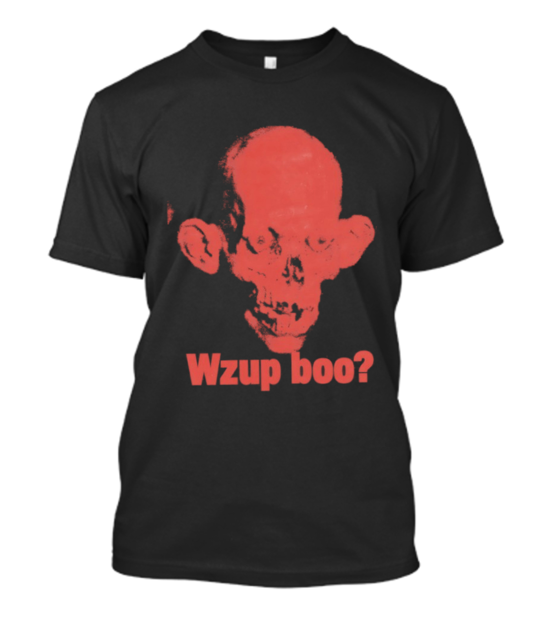 Wzup Boo Creepy Skull Horror Spooky T-Shirt