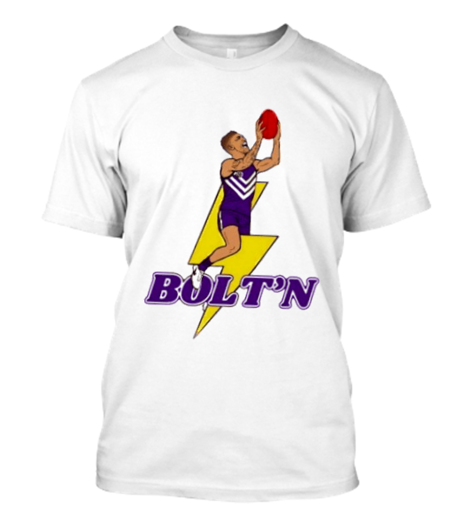 Bolt'n High Flying Australian Football Player AFL Footy T-Shirt