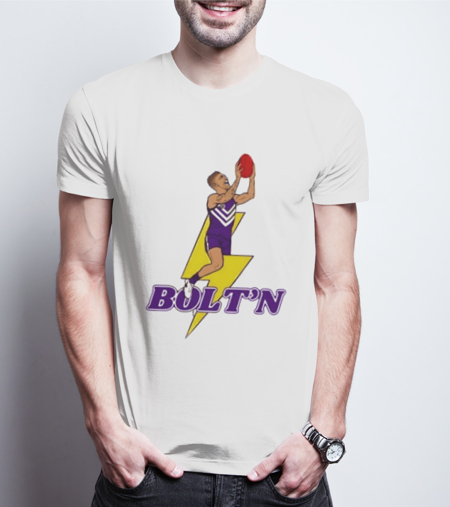 Bolt'n High Flying Australian Football Player AFL Footy T-Shirt