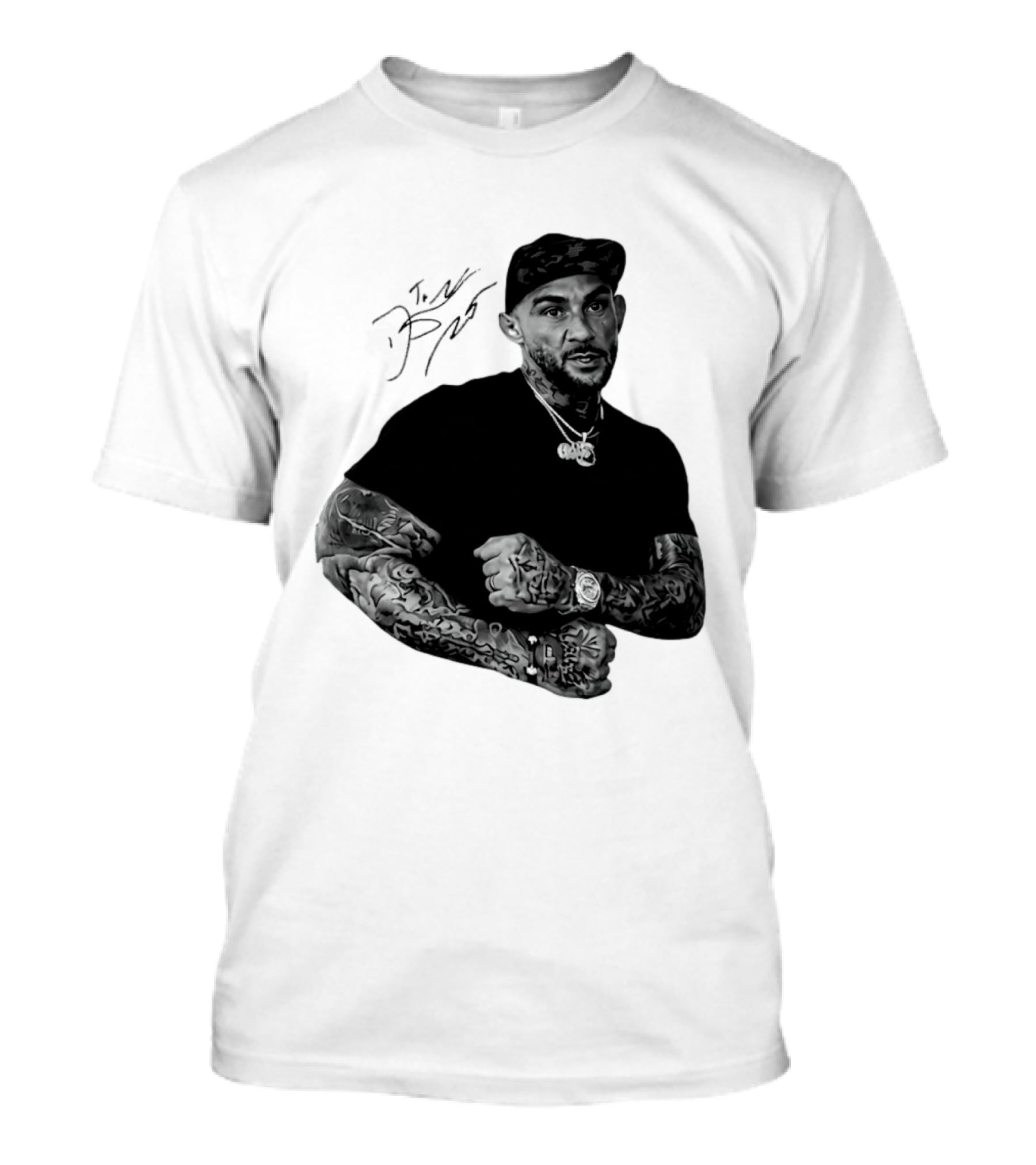 Dustin Poirier The Diamond UFC Tattooed Fighter Black Cap T-Shirt