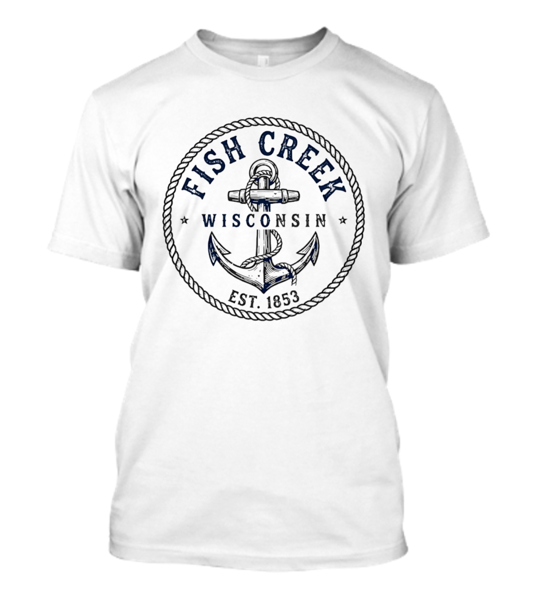 Fish Creek Wisconsin Est 1853 Anchor Rope T-Shirt