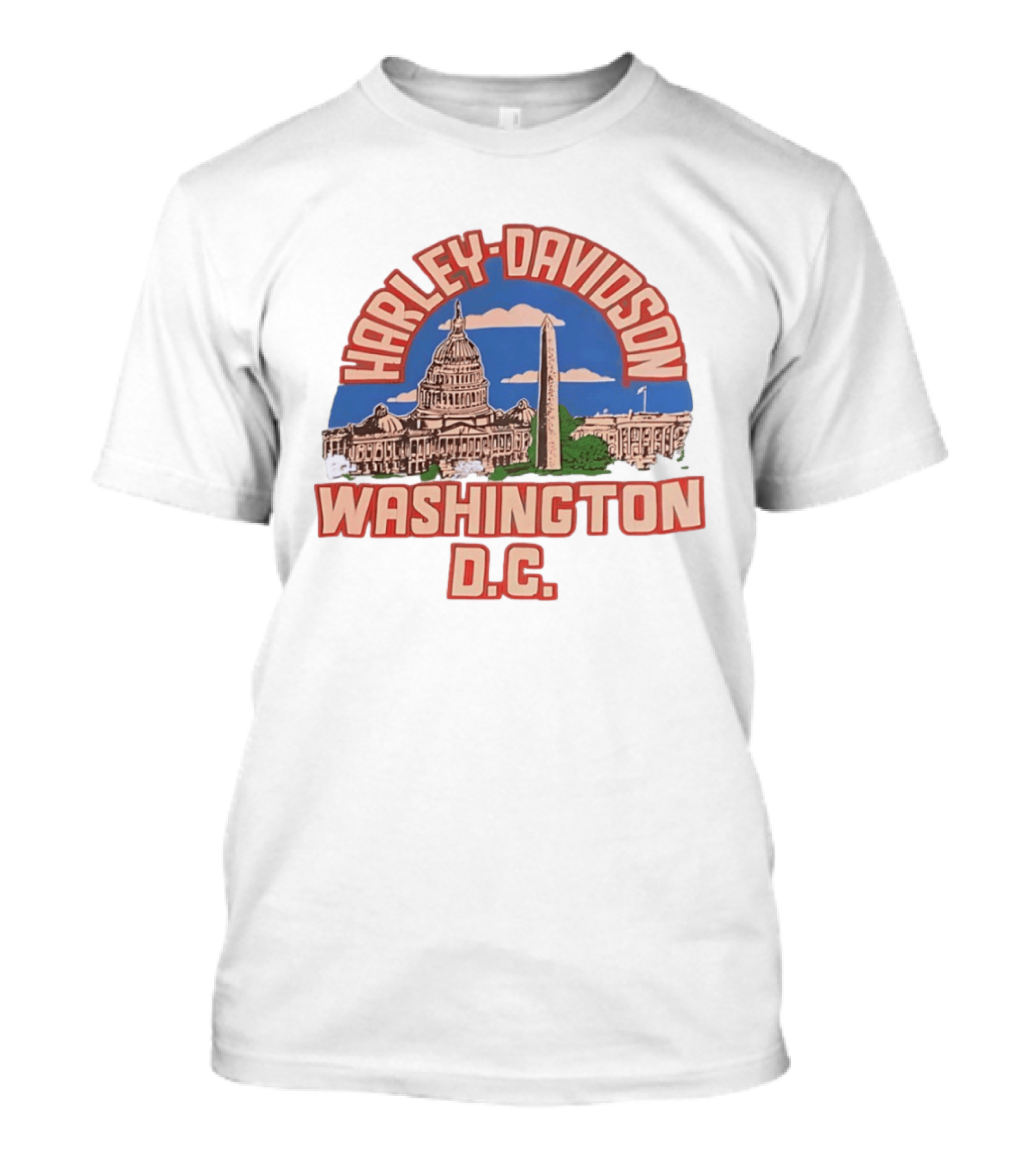 Harley Davidson Washington DC Capitol Washington Monument T-Shirt