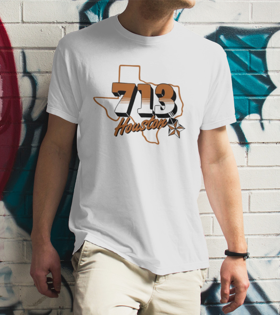 Houston 713 Texas Map Lone Star T-Shirt