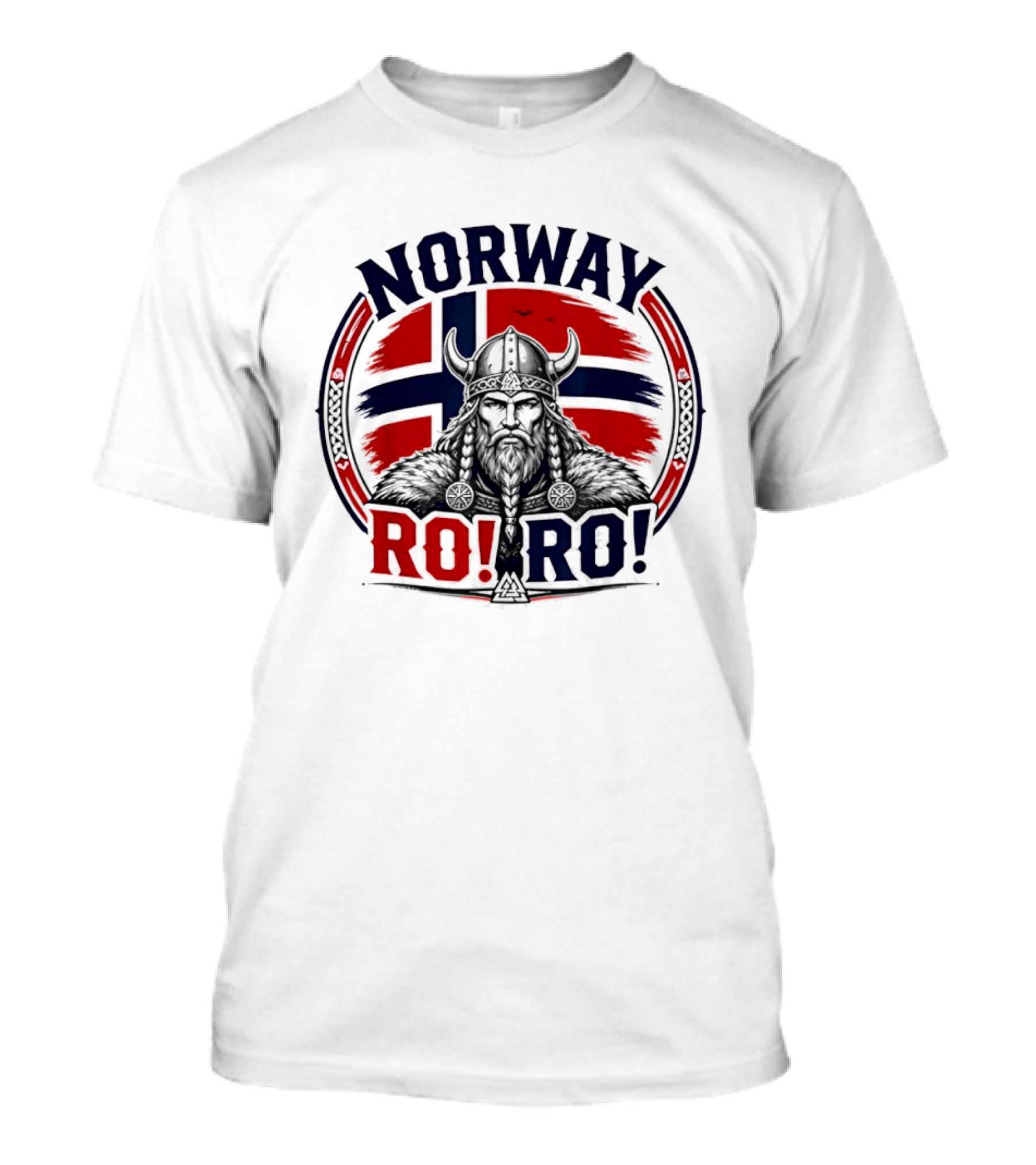 Norway Viking Warrior Braided Beard RO RO Flag T-Shirt