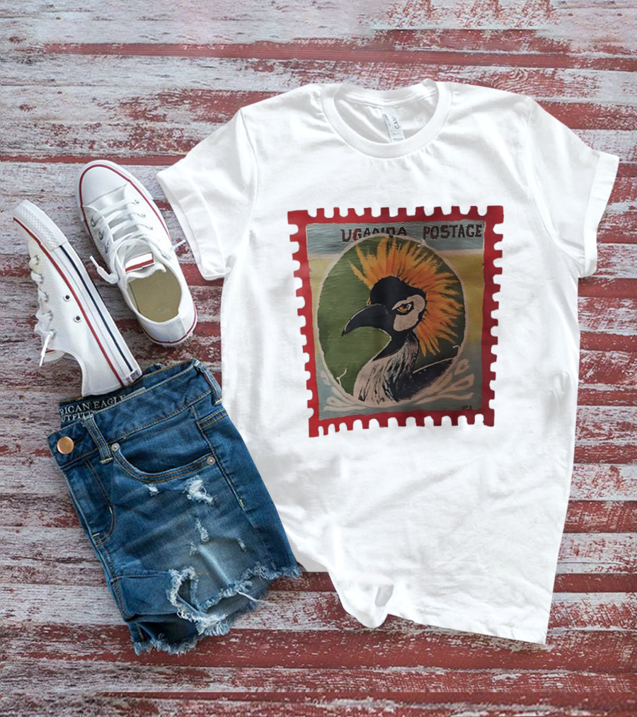 Uganda Postage Stamp Grey Crowned Crane T-Shirt