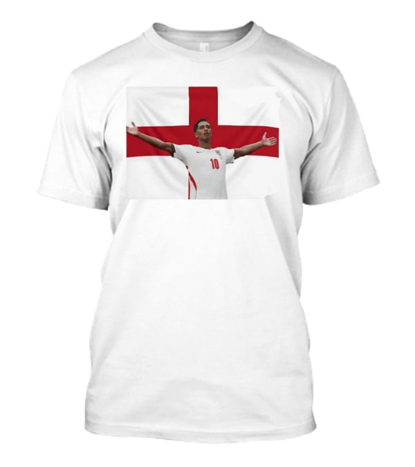 Jude Bellingham England Number 10 St George's Cross Flag T-Shirt