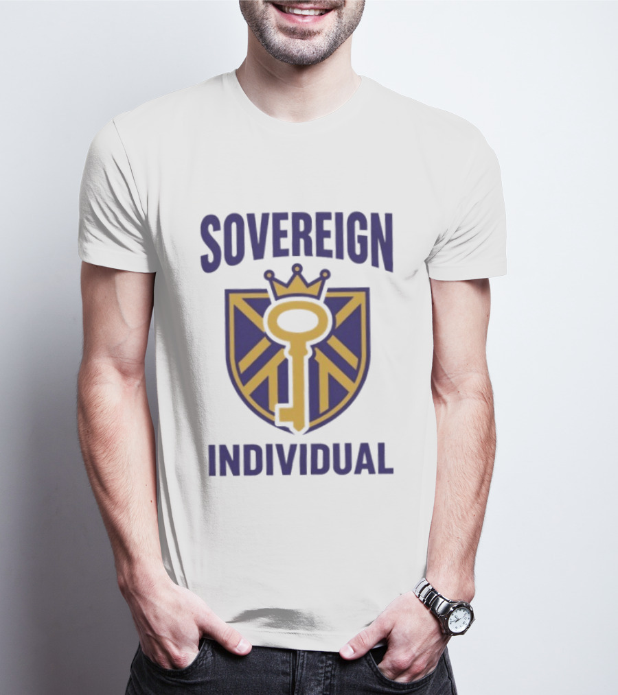Sovereign Individual Key Crown Shield T-Shirt
