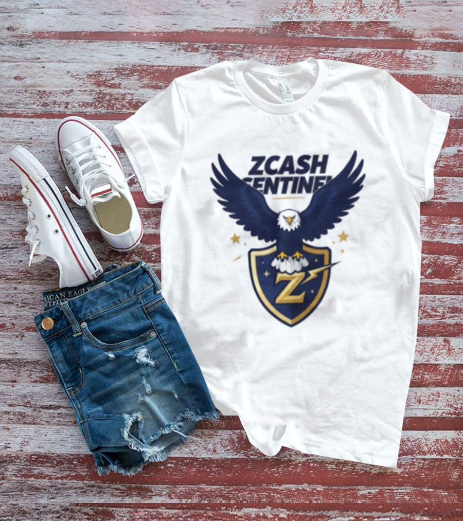 Zcash Sentinel Eagle Shield Cryptocurrency Z T-Shirt