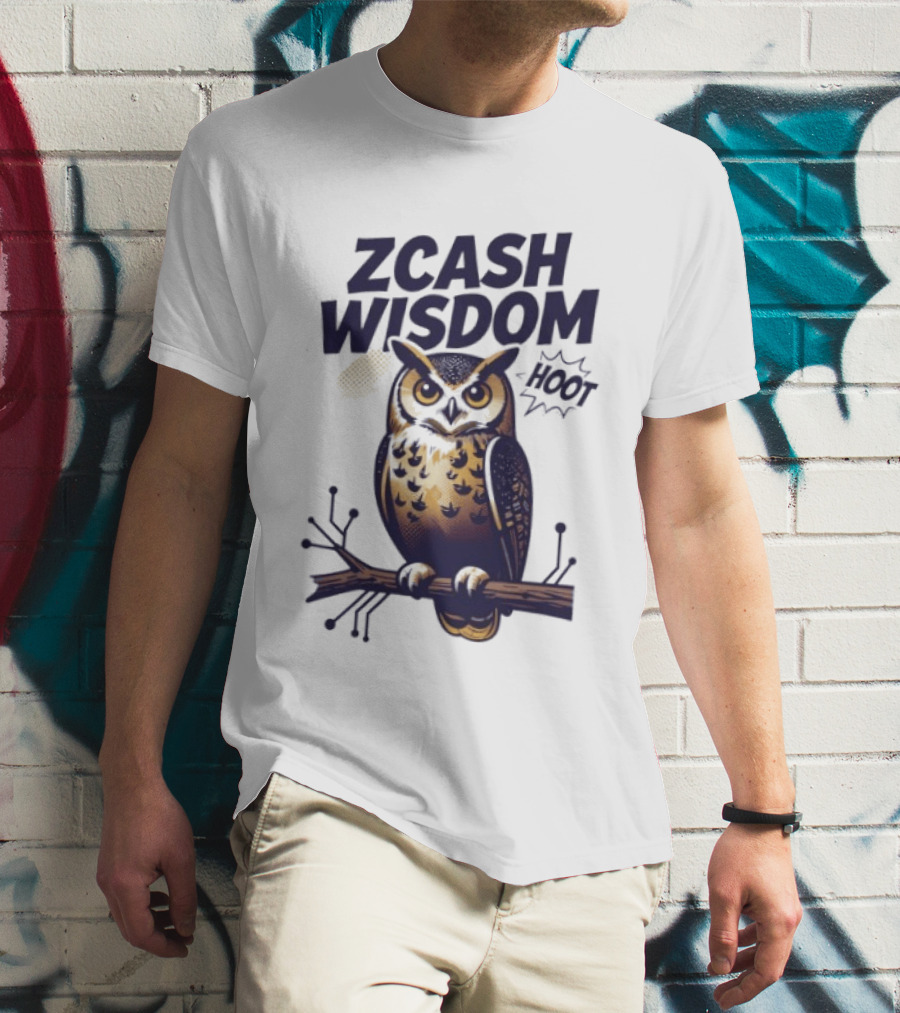 Zcash Wisdom Owl Hoot Cryptocurrency Insight T-Shirt