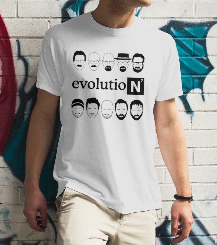 Evolution Walter White Jesse Pinkman Breaking Bad Faces T-Shirt