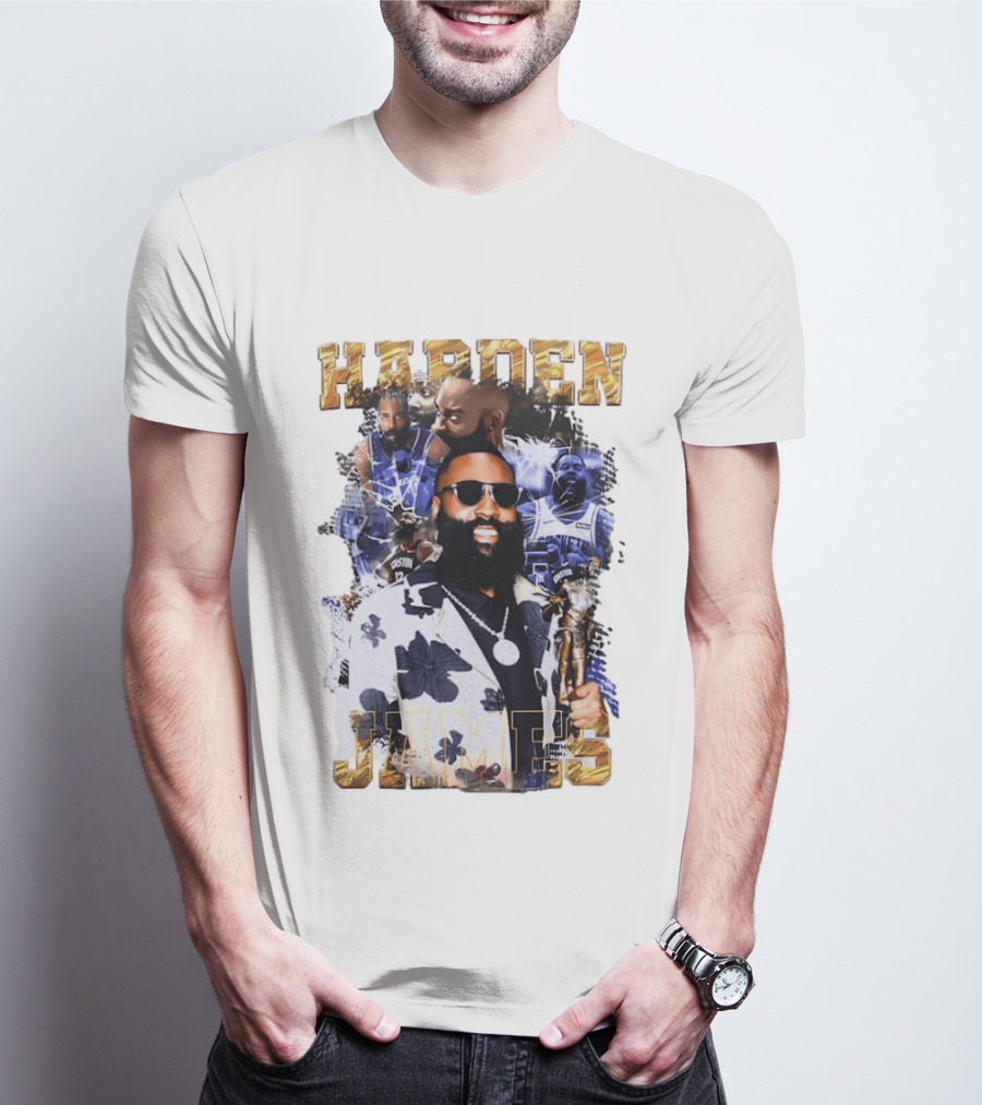 James Harden Houston Rockets NBA Legend Collage T-Shirt