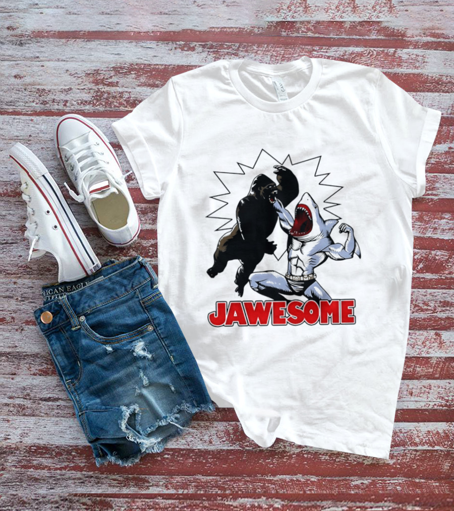 Jawesome Gorilla Vs Shark Battle Showdown T-Shirt