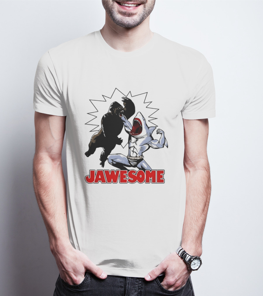 Jawesome Gorilla Vs Shark Battle Showdown T-Shirt