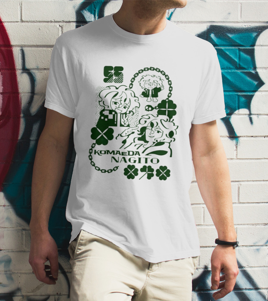 Komaeda Nagito Cute Clover Chain T-Shirt
