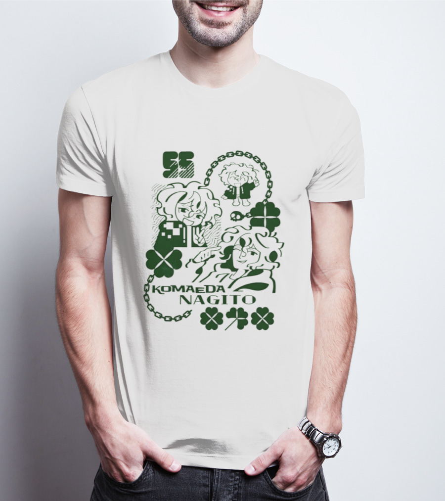 Komaeda Nagito Cute Clover Chain T-Shirt
