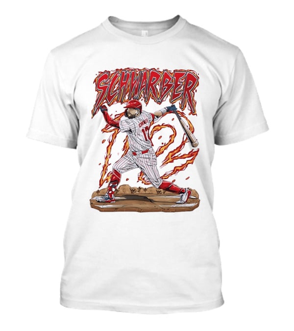 Kyle Schwarber Philadelphia Phillies 12 Baseball Player Flames T-Shirt