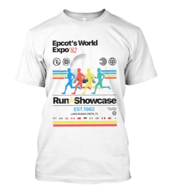 Epcot's World Expo '82 Run The Showcase Lake Buena Vista EST. 1982 T-Shirt