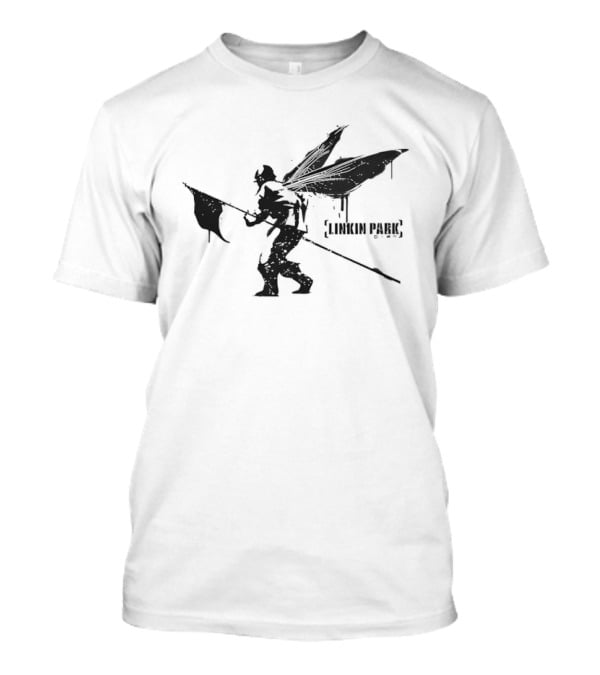 Linkin Park Hybrid Theory Soldier Dragonfly Wings Holding Flag T-Shirt