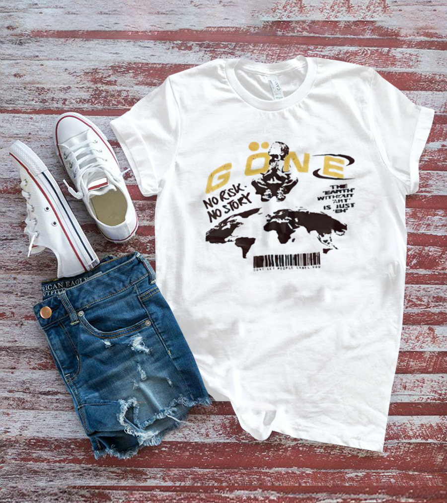 Gone No Risk No Story World Map Adventure T-Shirt