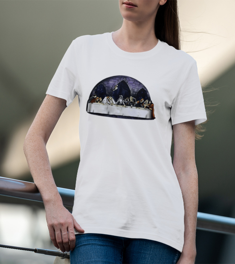 The Last Supper Wizard Hobbits Fellowship Characters Gandalf Table Scene T-Shirt