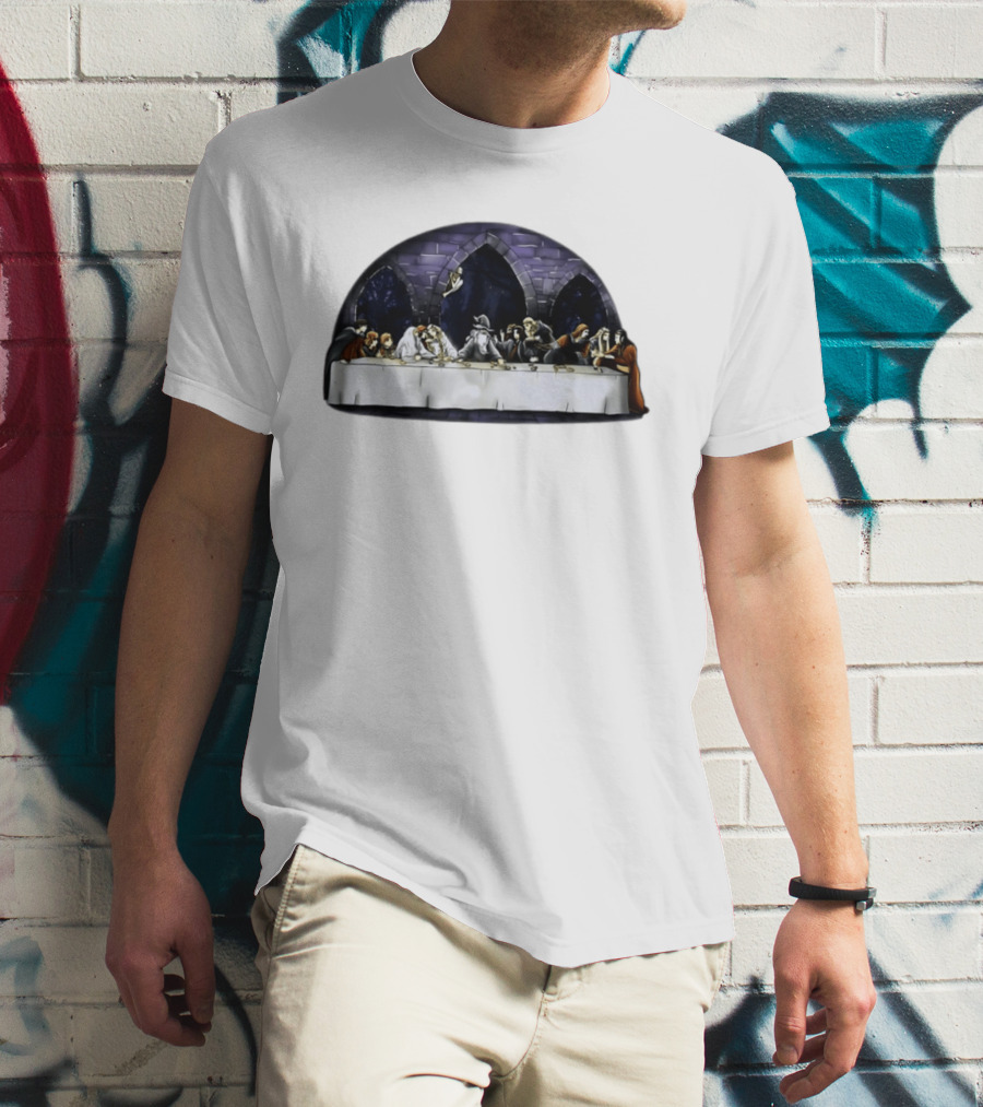 The Last Supper Wizard Hobbits Fellowship Characters Gandalf Table Scene T-Shirt